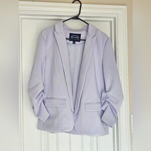 Women's Relaxed Scuba Knit Blazer with Scrunch Sleeves